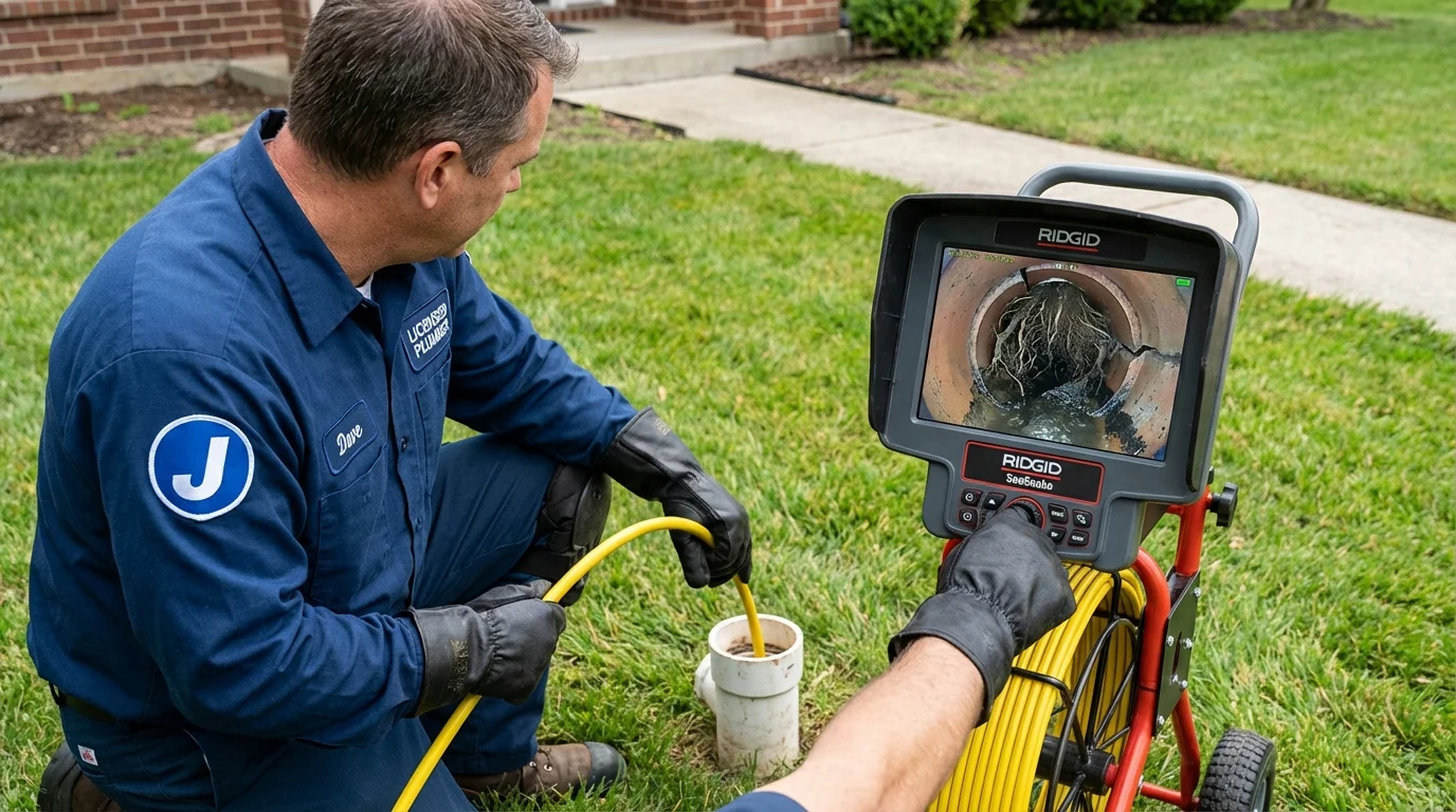 Sewer camera inspection being performed by Johns Plumbing LLC in Sergeant Bluff